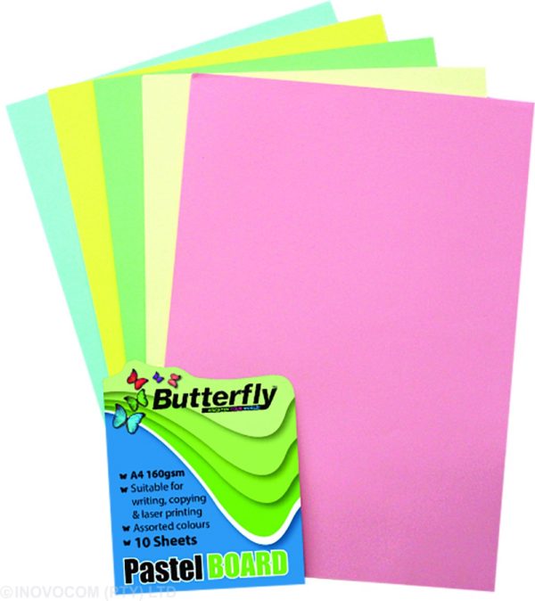 Butterfly A4 Pastel Board 10 Sheets – STANLEY'S SCHOOL STATIONERY