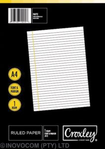 Croxley JD72 A4 Ruled Paper F&M Single Sheet 1 Ream